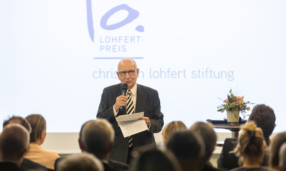 Kuratoriumsvorsitzender und Moderator der Lohfert-Preisverleihung, Prof. Heinz Lohmann