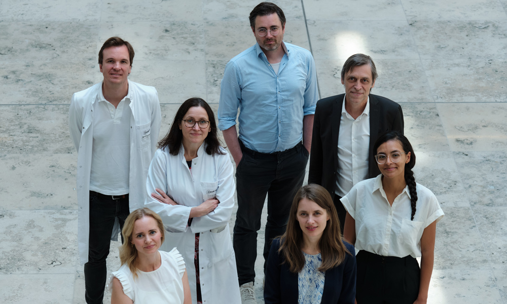 Das Projektteam (v.ln.r./von hinten nach vorne): Dr. Christoph Paul Klapproth, PD Dr. Felix Fischer, PD Dr. Maria Margarete Karsten, Prof. Dr. Matthias Rose, Dr. Andrea Figura,  Claudia Hartmann, Dr. Alizé Rogge